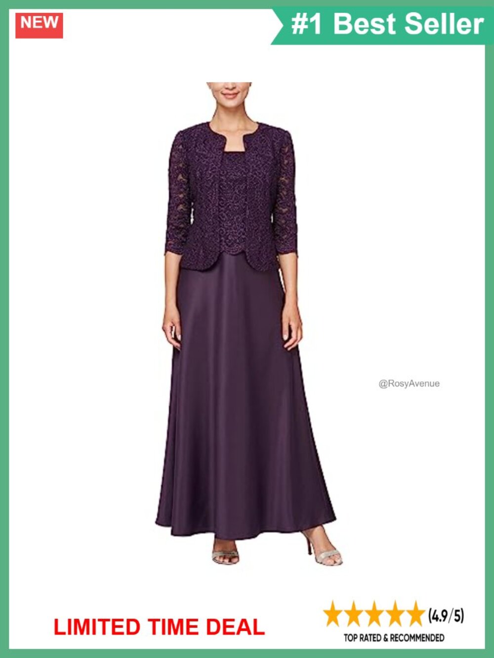 Two Piece Mother of the Bride Dress with Lace Jacket
